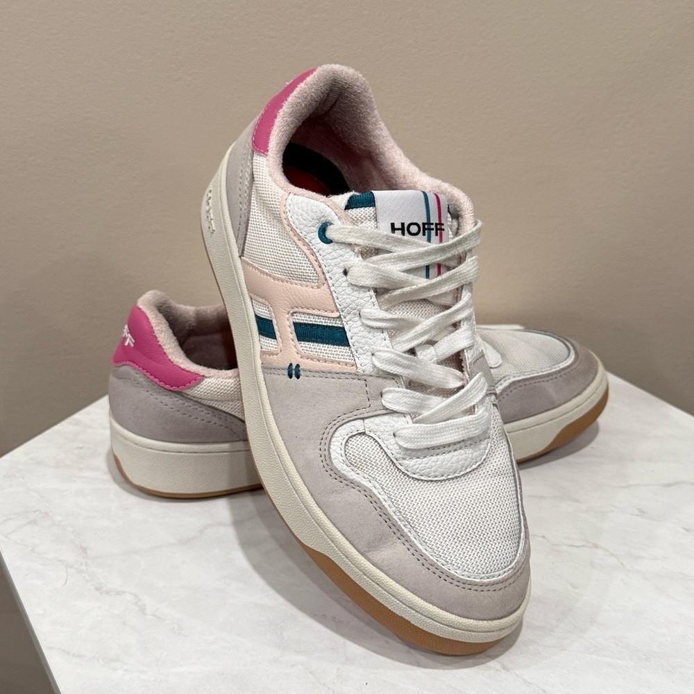🔥HOFF Women's Pink and White Sneakers🔥